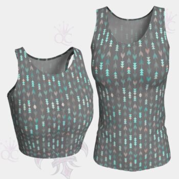 Arrows Grey Turquoise Pink Top Group