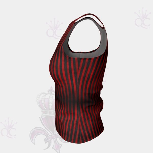 Circus Red Black Stripes Short Tank Top Side
