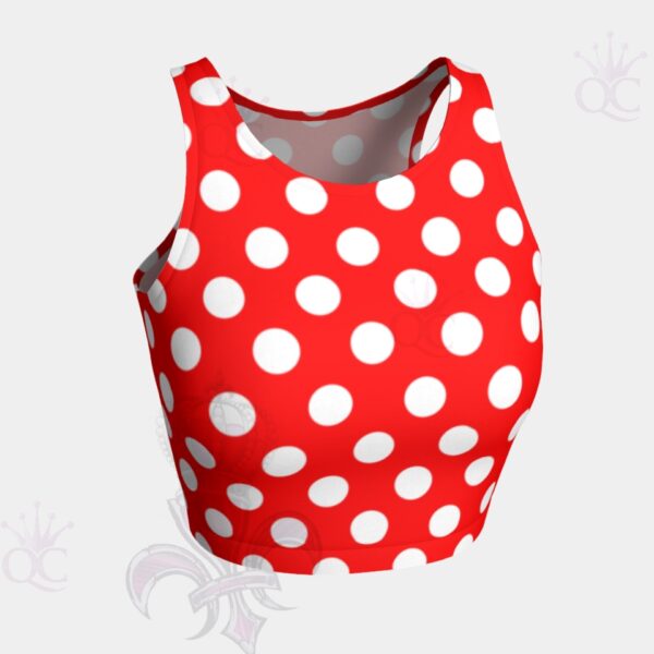 Red White Polka Crop Top Front